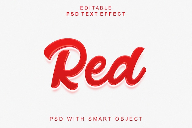 Efecto de texto rojo 3d