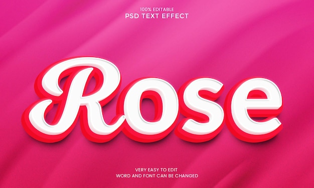 PSD efecto de texto rosa 3d psd