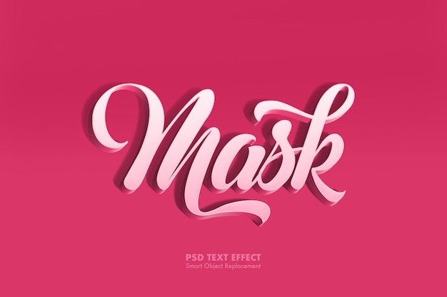 PSD efecto de texto rosa 3d