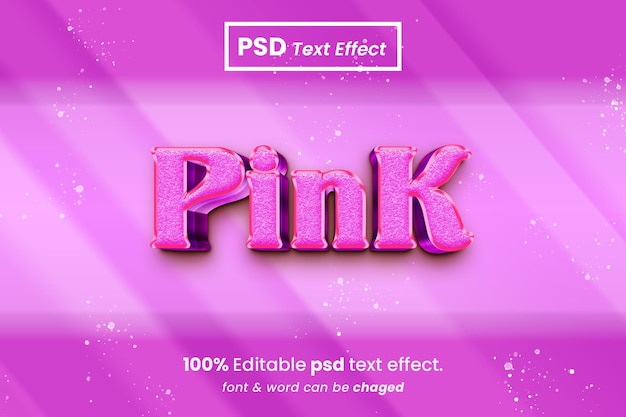 PSD efecto de texto rosa 3d