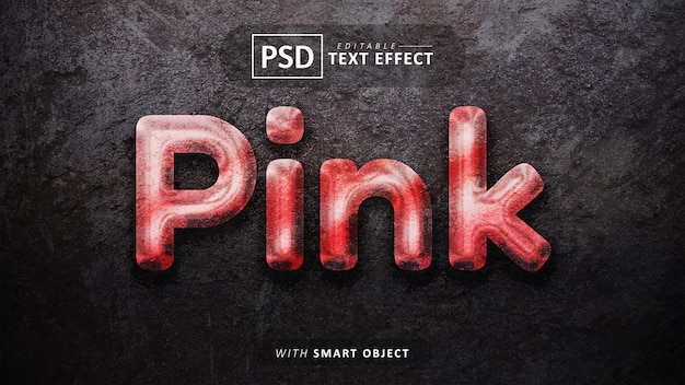 Efecto de texto rosa editable