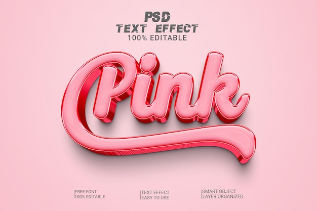 Un efecto de texto rosa con un fondo rosa.