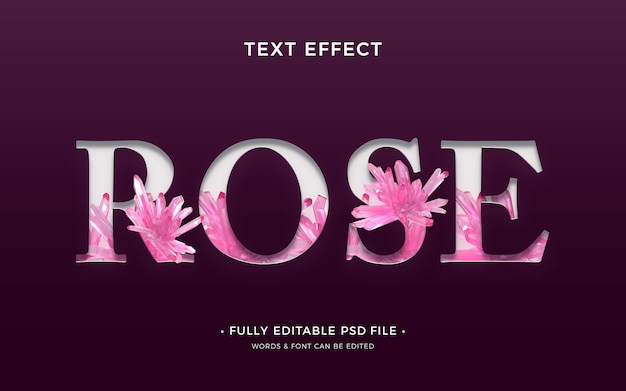 Efecto de texto rosa