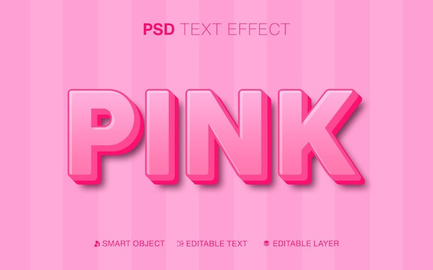 Efecto de texto rosa