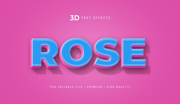 Efecto de texto rosado 3D