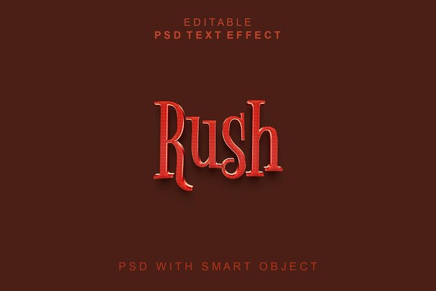 PSD efecto de texto rush 3d