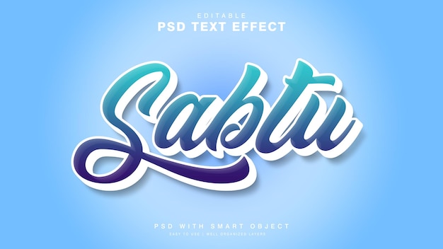 PSD efecto de texto sabtu