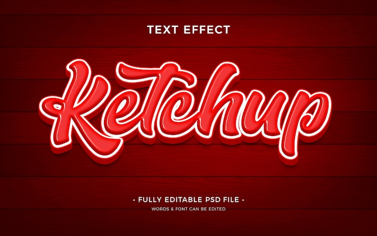PSD efecto de texto de salsa de tomate