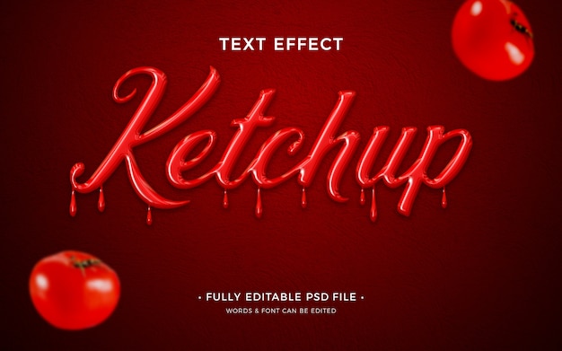 Efecto de texto de salsa de tomate