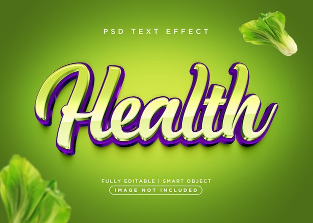 PSD efecto de texto de salud de estilo 3d