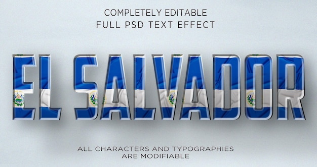 Efecto de texto de El Salvador