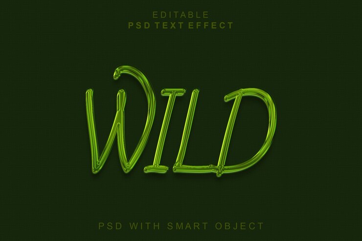 PSD efecto de texto salvaje en 3d