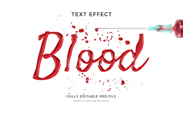 PSD efecto de texto de sangre