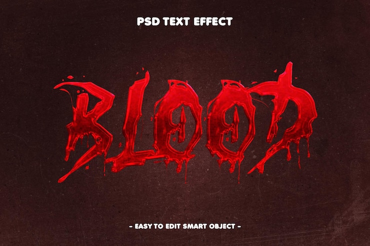 PSD efecto de texto de sangre