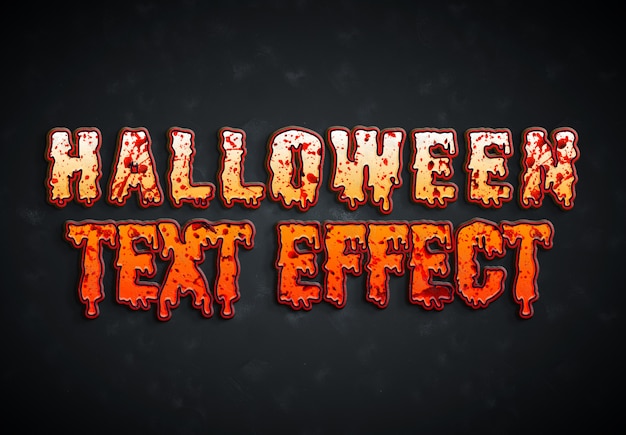 Efecto de texto sangriento de halloween