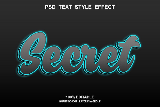 PSD efecto de texto secreto