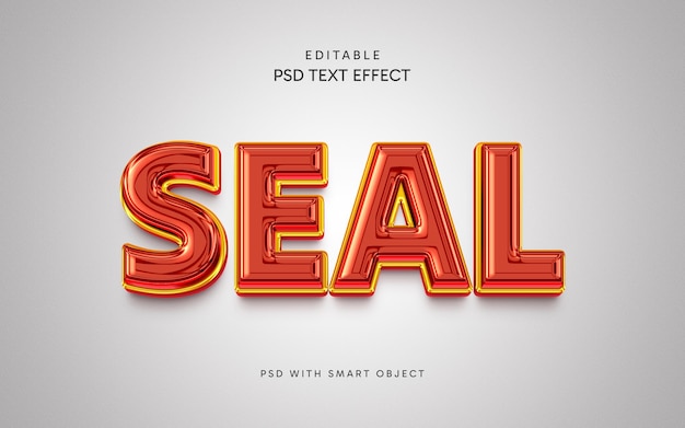 PSD efecto de texto de sello 3d