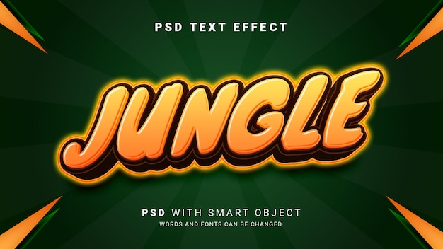 Efecto de texto de selva 3d