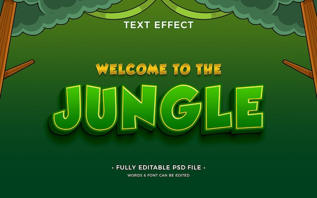 PSD efecto de texto de la selva