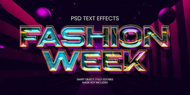 PSD efecto de texto de la semana de la moda