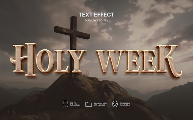 Efecto de texto de la Semana Santa