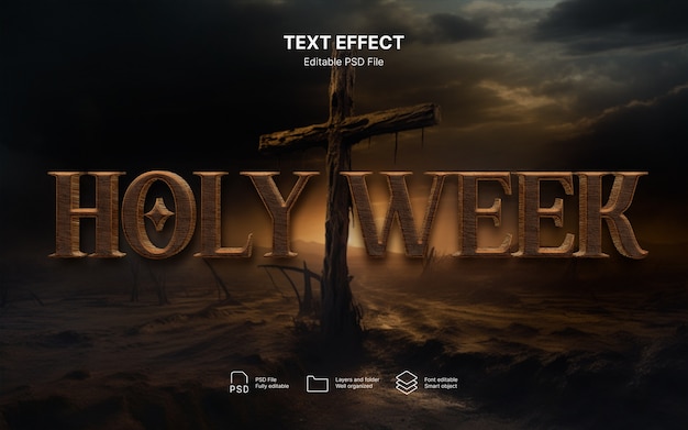 Efecto de texto de la Semana Santa