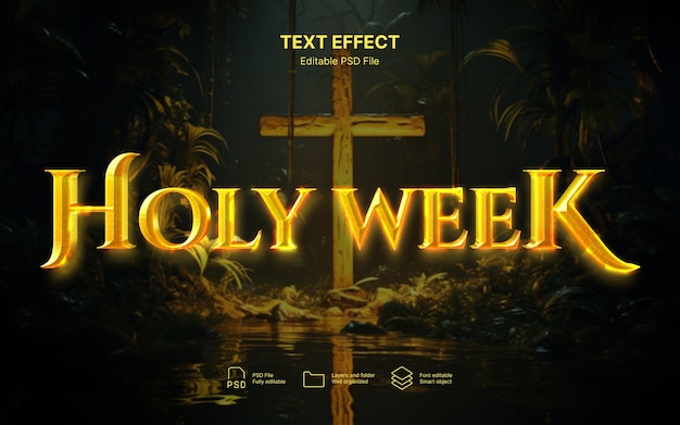 Efecto de texto de la Semana Santa