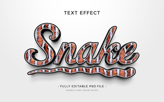 PSD efecto de texto de serpiente