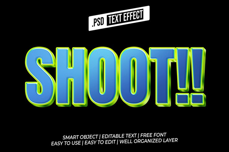 PSD efecto de texto shoot psd