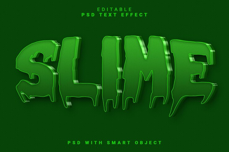 PSD efecto de texto slime 3d