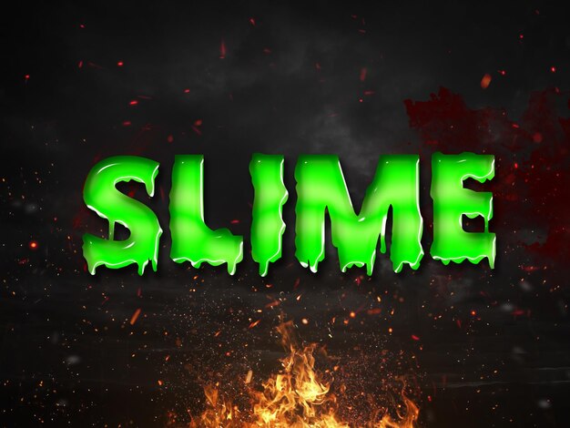 PSD efecto de texto de slime editable