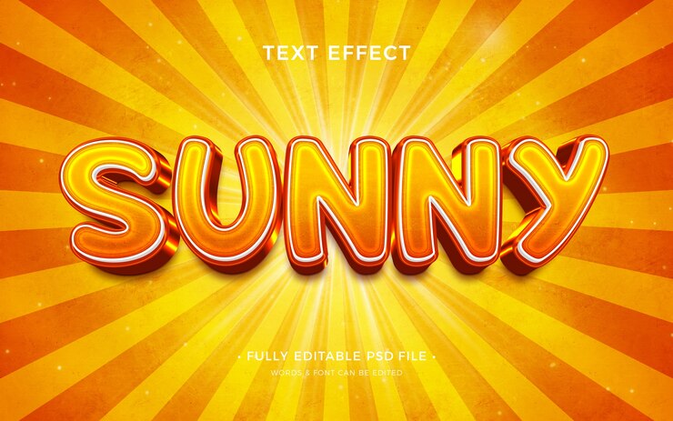 PSD efecto de texto soleado