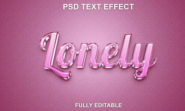 Efecto de texto solitario editable