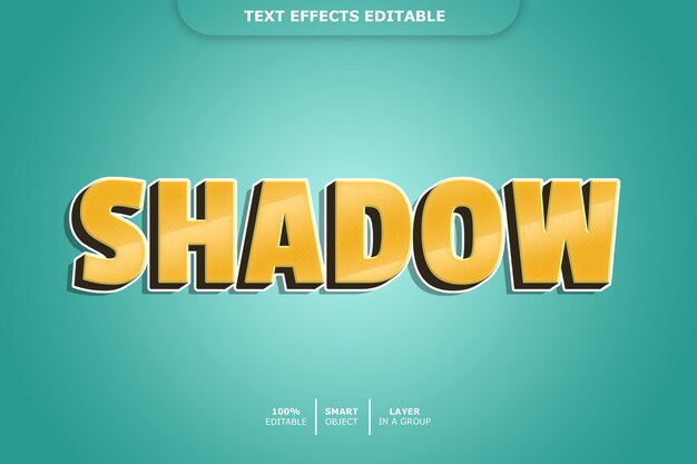 Efecto de texto de sombra 3d editable