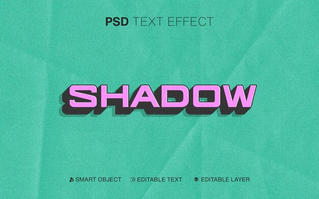 Efecto de texto de sombra editable en 3D con textura de papel