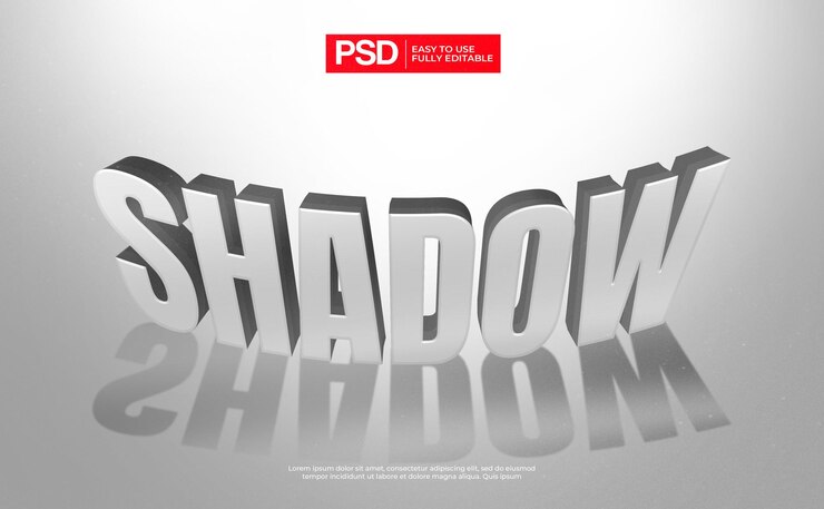 PSD efecto de texto de sombra realista 3d
