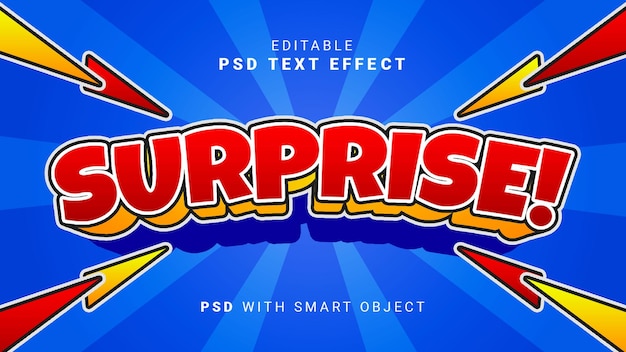 efecto de texto sorpresa 3d