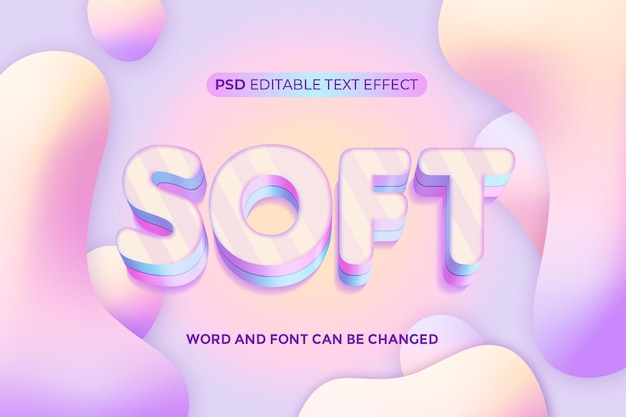 Efecto De Texto Suave 3D Psd