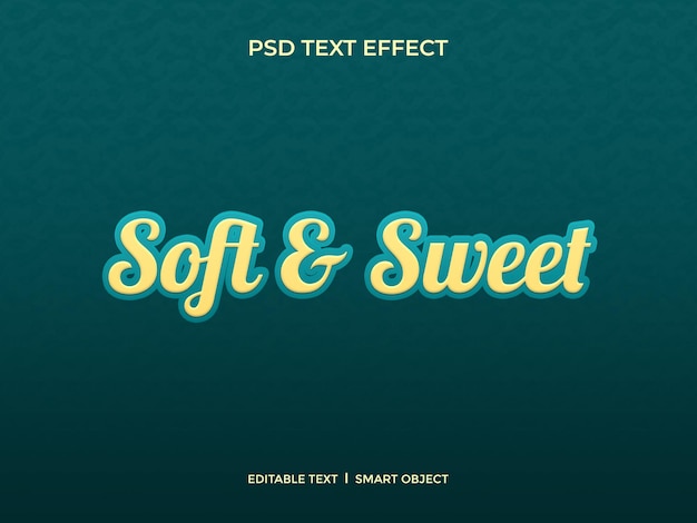 Efecto de texto suave y dulce.