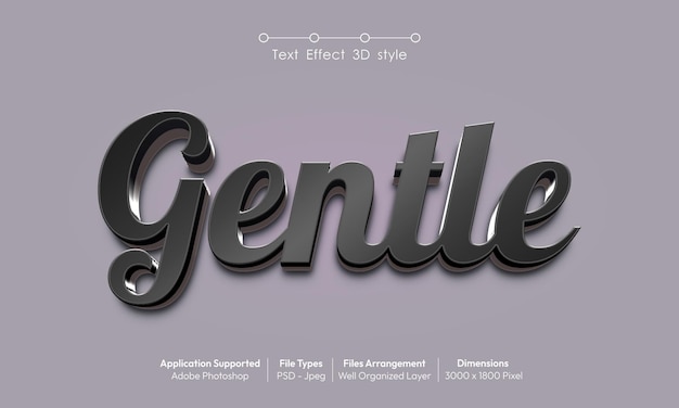 Efecto de texto suave con estilo de fuente 3D