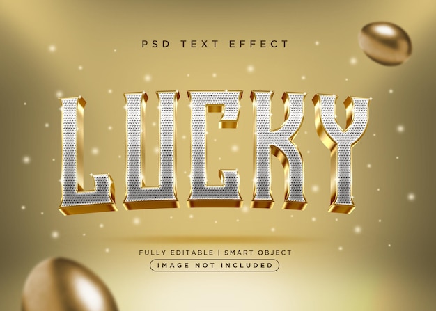 Efecto de texto de la suerte de estilo 3d