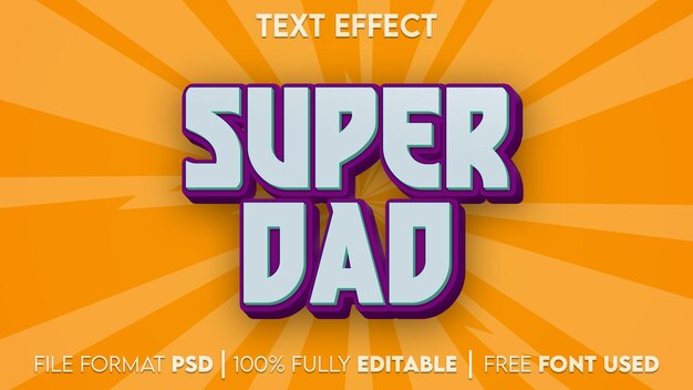 efecto de texto de súper papá