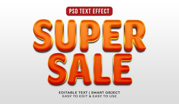 PSD efecto de texto de súper venta