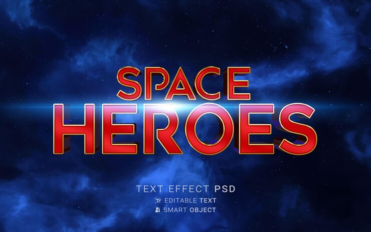 PSD efecto de texto de superhéroe creativo