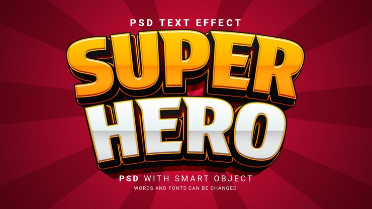 PSD efecto de texto de superhéroe