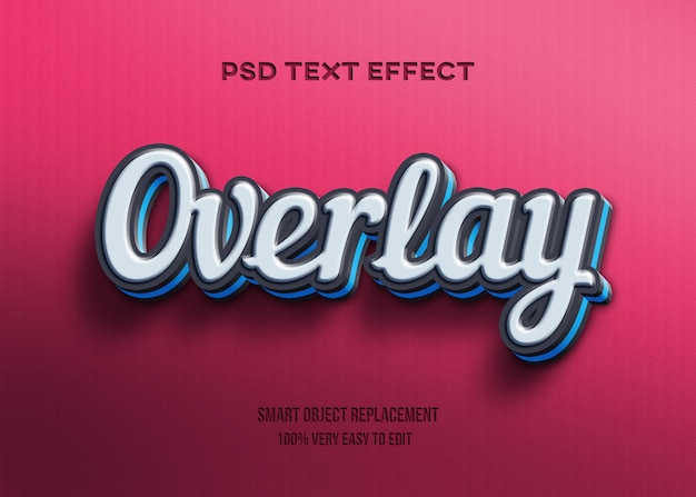 Efecto de texto de superposición negro y azul 3d