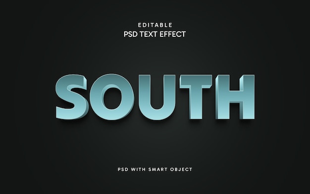 PSD efecto de texto del sur