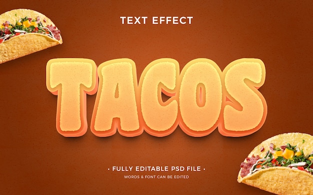 PSD efecto de texto tacos