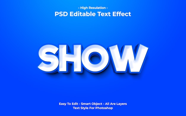 PSD efecto de texto templete of show