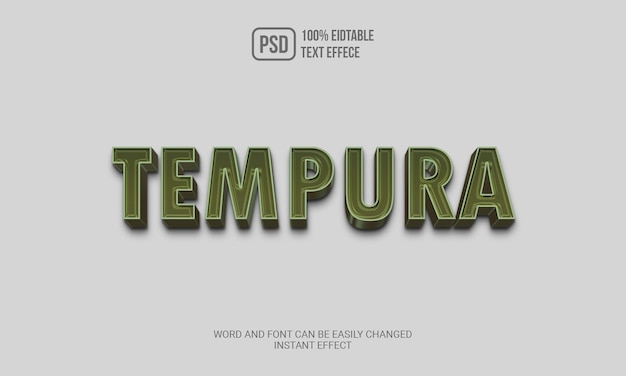 Efecto de texto tempura creativo psd